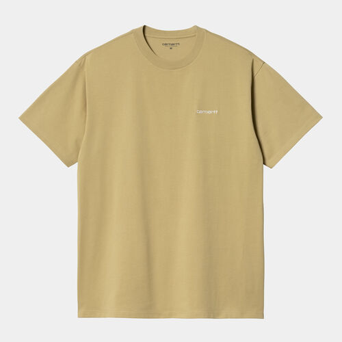 Camiseta Khaki Carhartt Script Embroidery T-Shirt Agate/White M