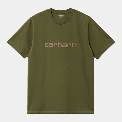 Camiseta Verde Carhartt Script T-Shirt Dundee/Glassy Pink L