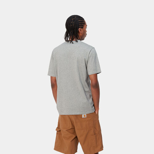 Camiseta Gris Carhartt Script T-Shirt Grey Heather/Chervil XS