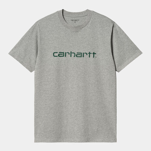 Camiseta Gris Carhartt Script T-Shirt Grey Heather/Chervil XS