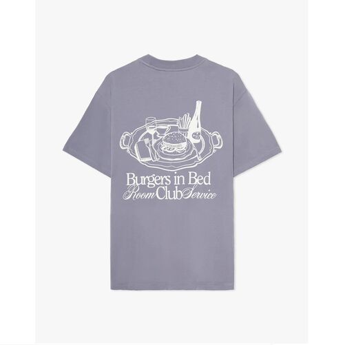 Camiseta Gris Pompeii Steel Grey Burgers In Bed Graphic Tee S