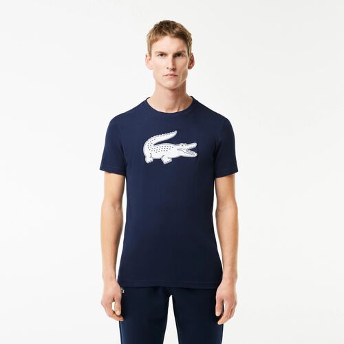 Camiseta Azul Lacoste Sport con Cocodrilo en 3D M