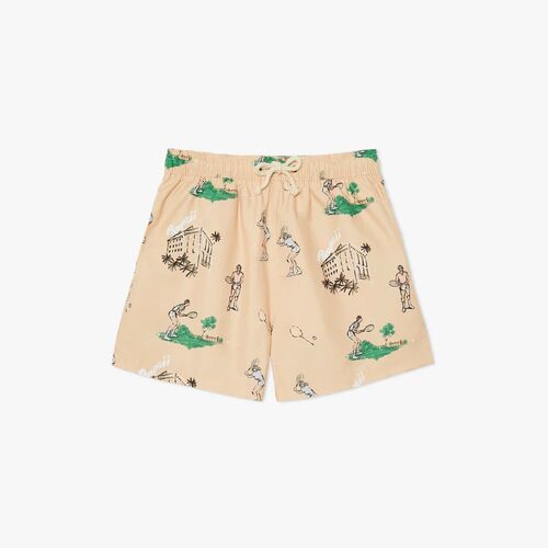 Baador Beige Pompeii Tennis Swim Trunks S