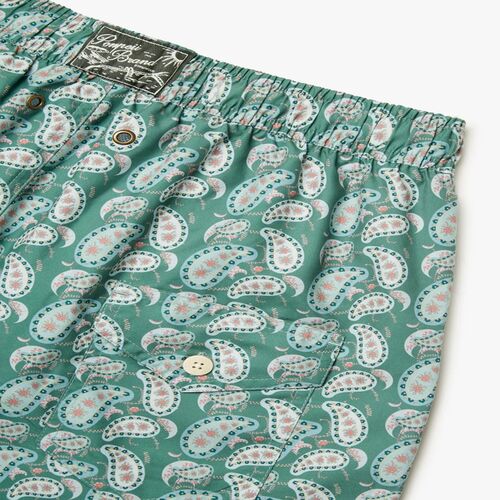 Baador Verde Pompeii Khaki Big Paisley Swim Trunks S