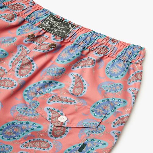 Baador Rosa Pompeii Dark Pink Big Paisley Swim Trunks S