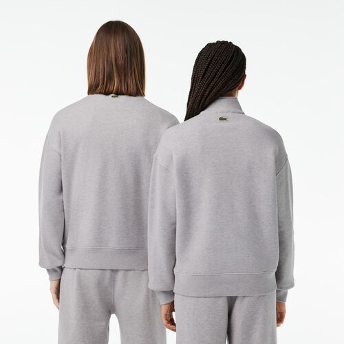 Sudadera Gris Lacoste Cuello Alto y Cremallera Jogger  S