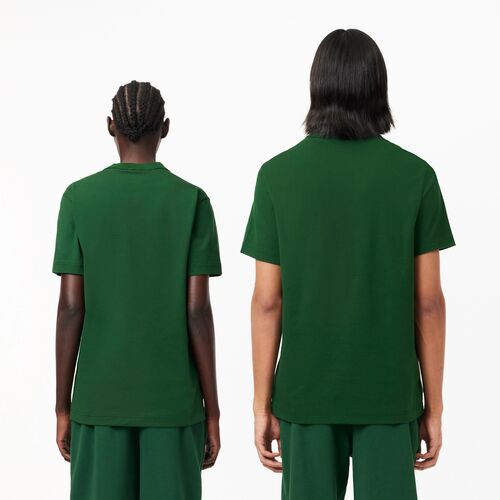 Camiseta Verde Lacoste Efecto Piqué Do You Speak Lacoste? L