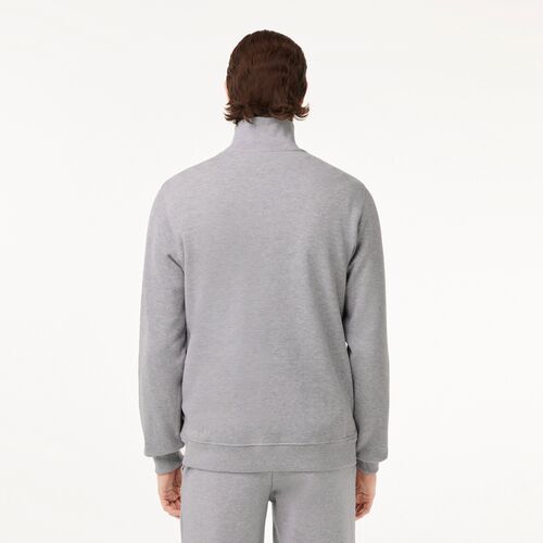 Sudadera Gris Lacoste con Cuello Alto y Cremallera M