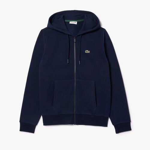 Chaqueta Azul Marino Lacoste con Bolsillos, Capucha y Cremallera S