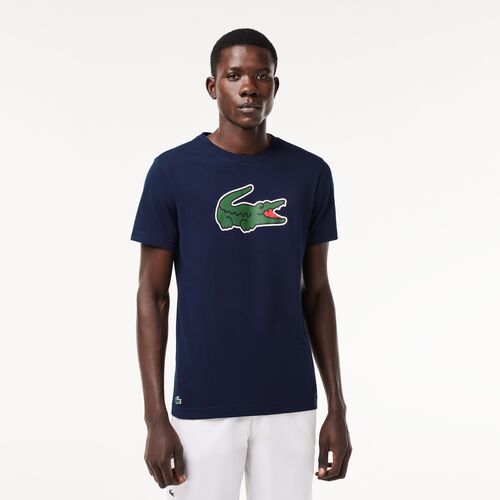 Camiseta Azul Marino Lacoste Ultra-Dry con Cocodrilo  S