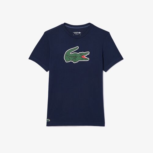 Camiseta Azul Marino Lacoste Ultra-Dry con Cocodrilo  S