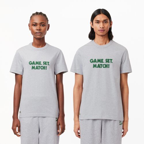 Camiseta Gris Lacoste Efecto Piqué Game, Set Match GRIS S