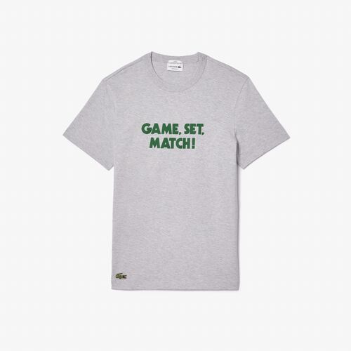 Camiseta Gris Lacoste Efecto Piqu Game, Set Match GRIS S