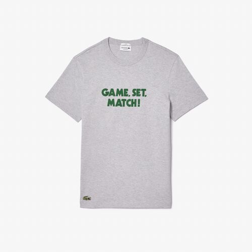 Camiseta Gris Lacoste Efecto Piqué Game, Set Match GRIS S
