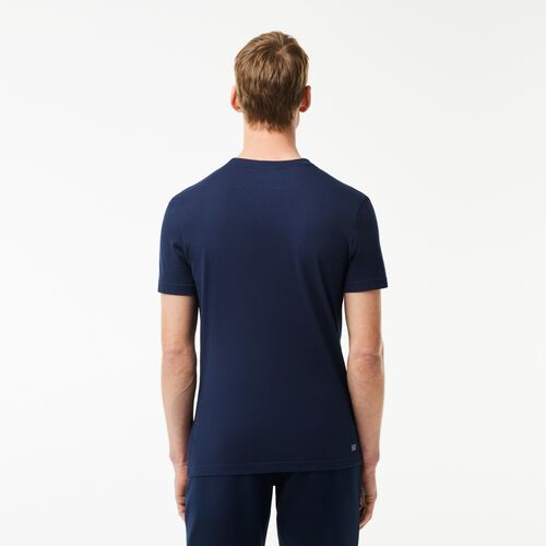 	Camiseta Azul Lacoste Sport con Cocodrilo en 3D XL