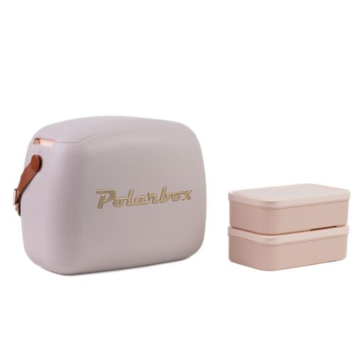 Nevera CoolerBag 6L Perla Gold con Asa Marrn Polarbox