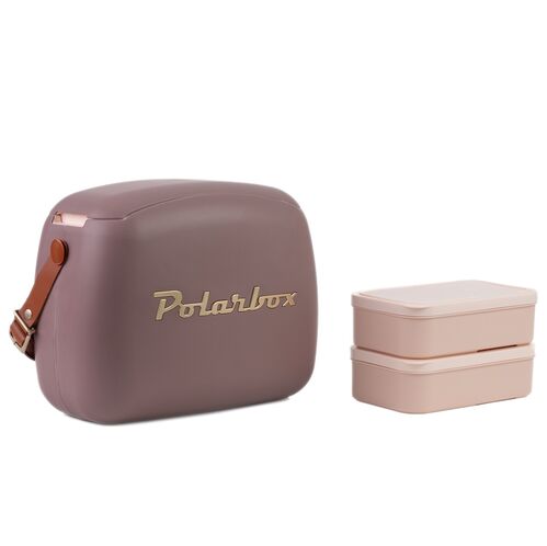 Nevera CoolerBag 6L Mauve Gold con Asa Marrn Polarbox