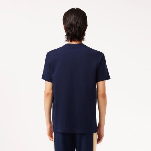 Camiseta Azul-Beige Laocste Regular Fit Color Block M