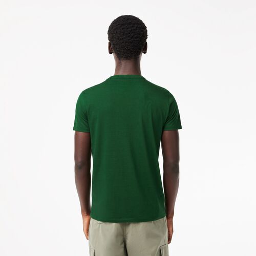 Camiseta Verde Lacoste Pima con Cuello Redondo S