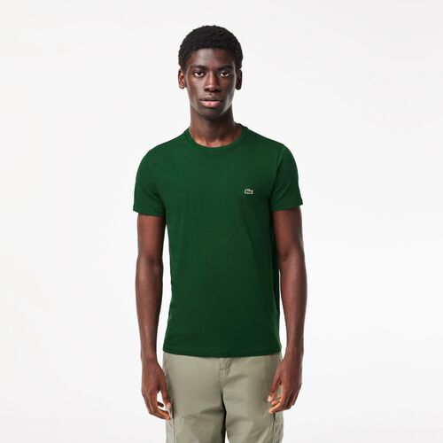 Camiseta Verde Lacoste Pima con Cuello Redondo L