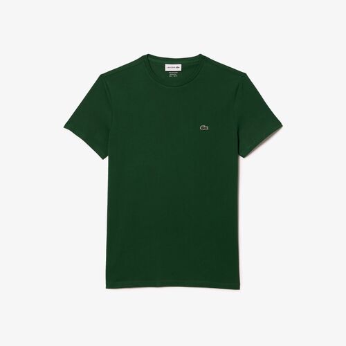 Camiseta Verde Lacoste Pima con Cuello Redondo XL