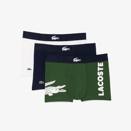 Pack 3 Calzoncillos Boxers Lacoste Blanco-Azul-Verde S