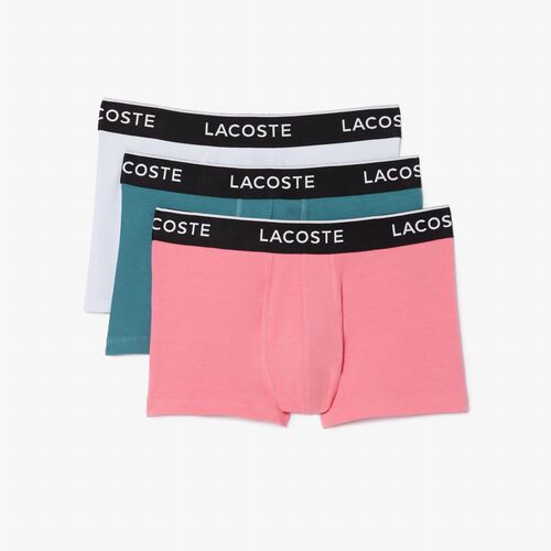 Pack 3 Calzoncillos Azul-Rosa Lacoste Estilo Casual S