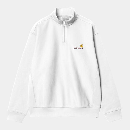 Sudadera Blanca Carhartt Half Zip American Script Sweatshirt White L