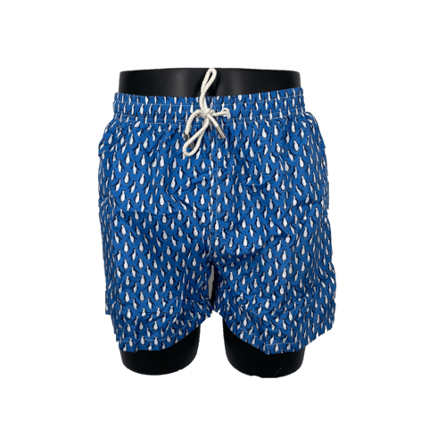Bañador Estampado Pinguino Azul  para Hombre | Blue Coast Yachting - Diseño Exclusivo y Comodidad XXL