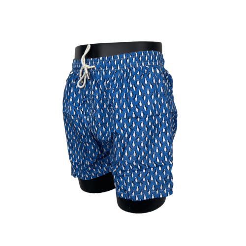 Bañador Estampado Pinguino Azul  para Hombre | Blue Coast Yachting - Diseño Exclusivo y Comodidad XXL