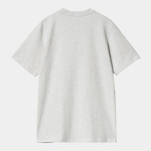 Camiseta Gris Carhartt Script T-Shirt Ash Heather - Duck Blue L