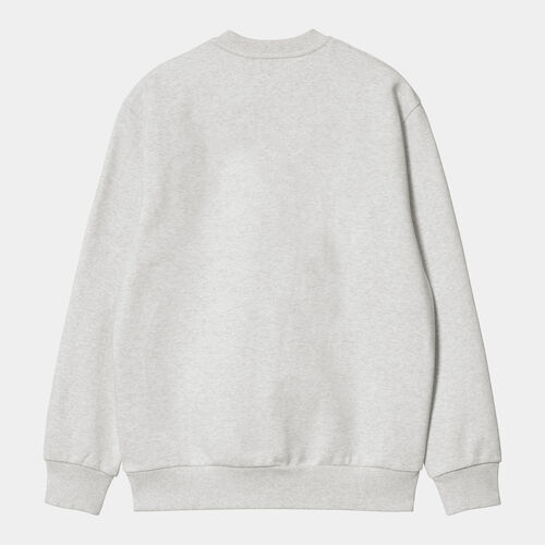 Sudadera Gris Carhartt sin capucha Sweat Ash Heather - Duck Blue L